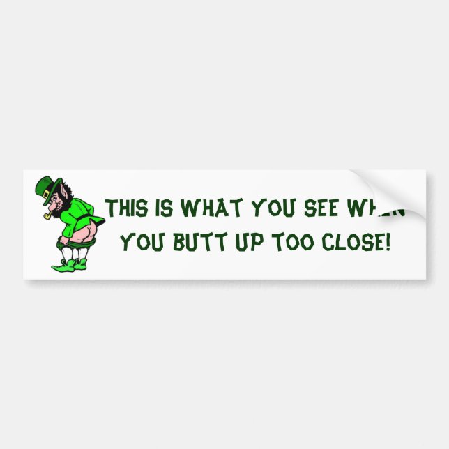 Mooning Leprechaun Bumper Sticker (Front)