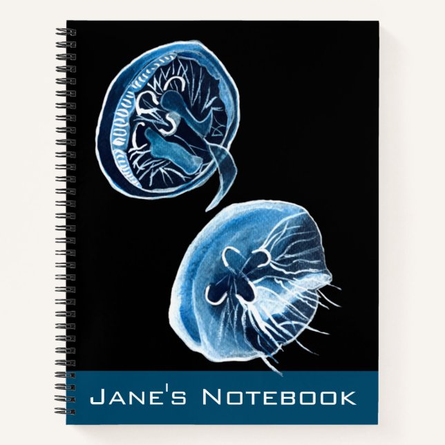 MoonJellyfish watercolor art Notebook (Front)