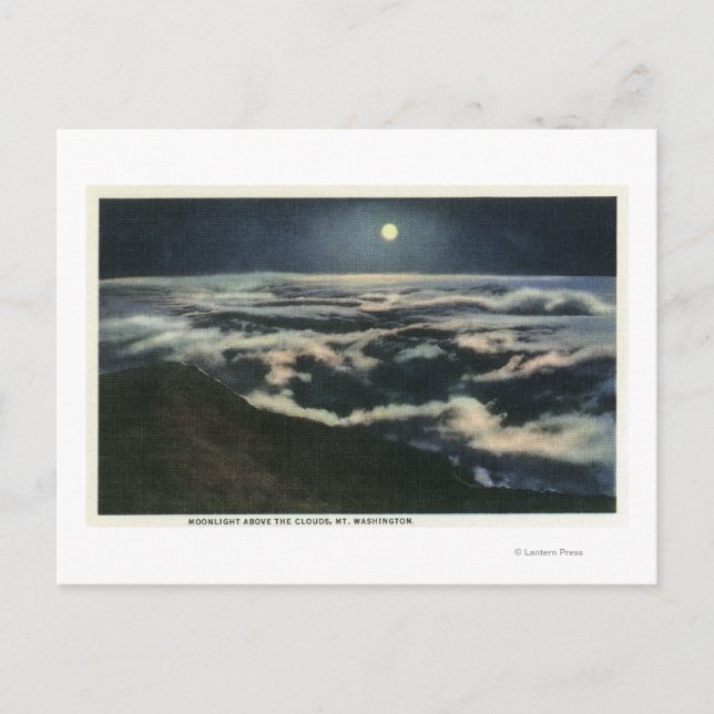 Moonlight Above the Clouds on Mount Washington Postcard (Front)