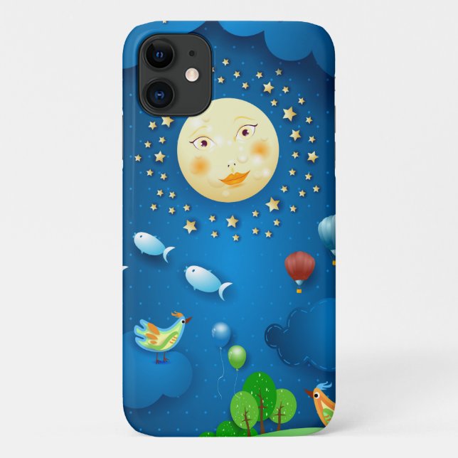 Moonlight and flying fishes Case-Mate iPhone case (Back)