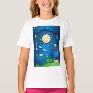 Moonlight and flying fishes T-Shirt