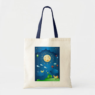 Moonlight and flying fishes tote bag