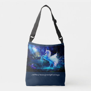 Moonlight and Magic Unicorns Custom Adjustable Crossbody Bag