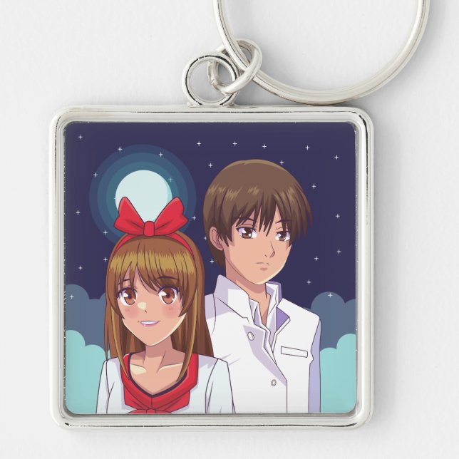 Moonlight Anime Duo Illustration Key Ring (Front)