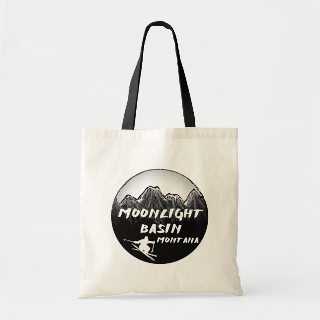 Moonlight Basin Montana skier Tote Bag (Front)