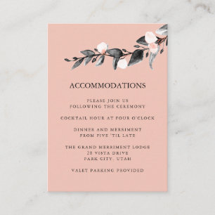 Moonlight Bloom   WEDDING Hotel Accommodation pink Enclosure Card