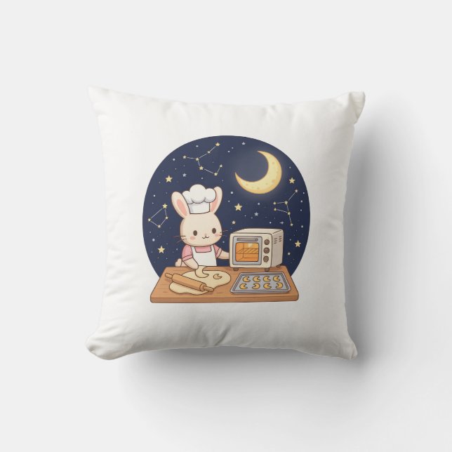 Moonlight Bunny Bakery Cushion (Front)