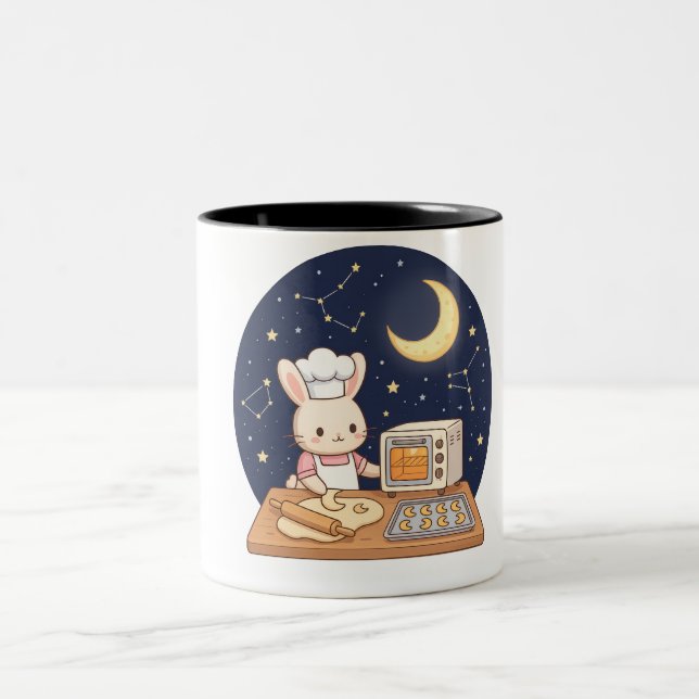 Moonlight Bunny Bakery Two-Tone Coffee Mug (Center)