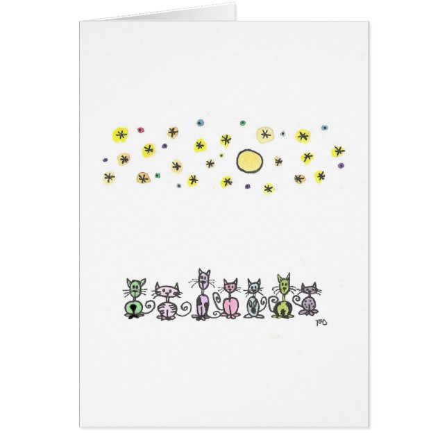 Moonlight Cats Watercolor Sketch (Front)