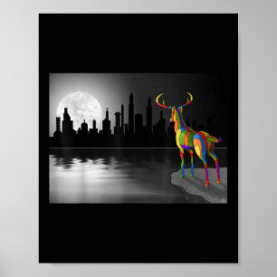 Moonlight Deer Environmental Protection Animal Pro Poster