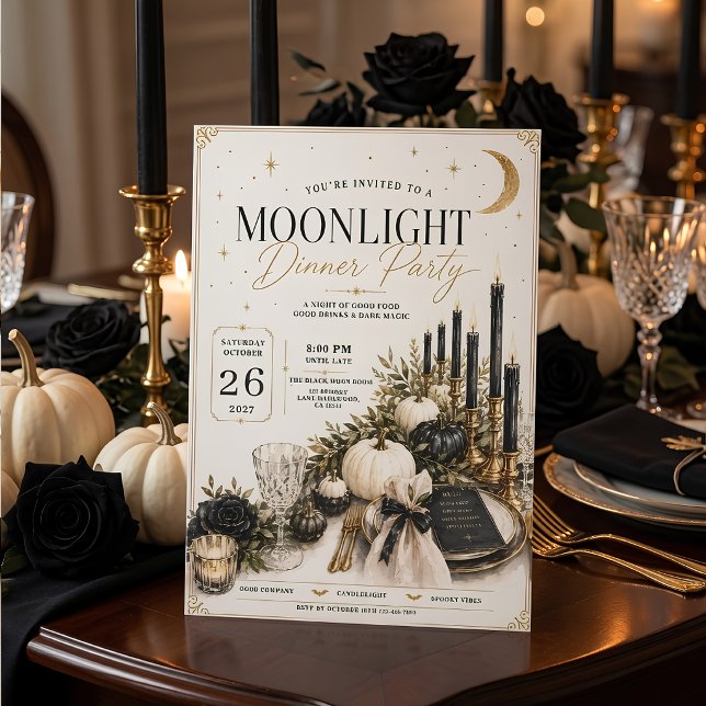 Moonlight Dinner Party Halloween  Holiday Card (Creator Uploaded)