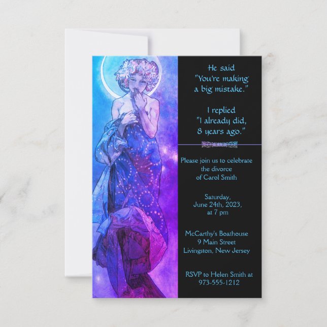 Moonlight Divorce Party, Lavender Invitation (Front)