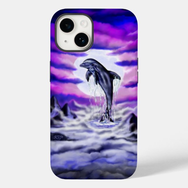 Moonlight Dolphin Case-Mate iPhone Case (Back)