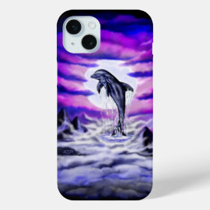 Moonlight Dolphin iPhone 15 Mini Case