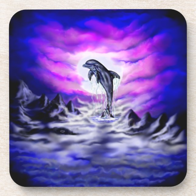 Moonlight Dolphin Coaster (Front)