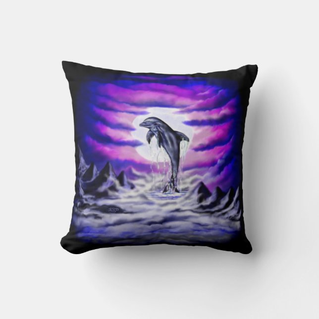 Moonlight Dolphin Cushion (Front)