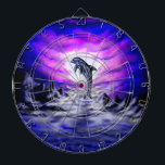 Moonlight Dolphin Dartboard<br><div class="desc">Moonlight Dolphin - Digital Fantasy Art Painting by Krisi ArtKSZP >>> More Products in Store Category >>> Dolphin - Delfin >>> Moonlight Dolphin</div>