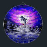 Moonlight Dolphin Dartboard<br><div class="desc">Moonlight Dolphin - Digital Fantasy Art Painting by Krisi ArtKSZP >>> More Products in Store Category >>> Dolphin - Delfin >>> Moonlight Dolphin</div>