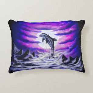 Moonlight Dolphin Decorative Cushion