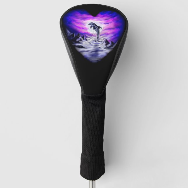 Moonlight Dolphin Golf Head Cover (Front)