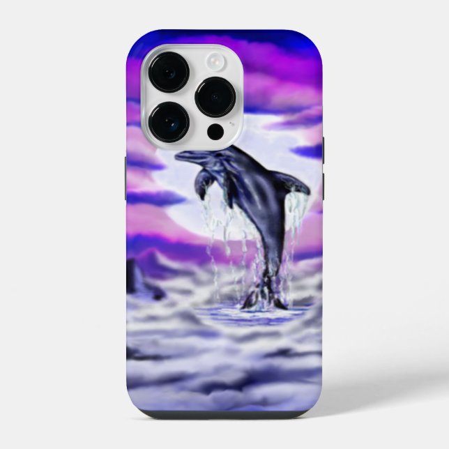 Moonlight Dolphin iPhone Case (Back)