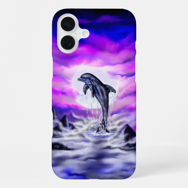 Moonlight Dolphin iPhone Case (Back)