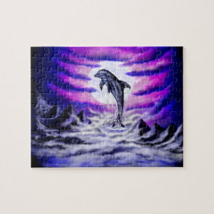 Moonlight Dolphin Jigsaw Puzzle