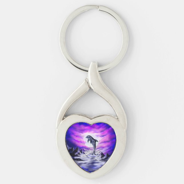 Moonlight Dolphin Key Ring (Front)