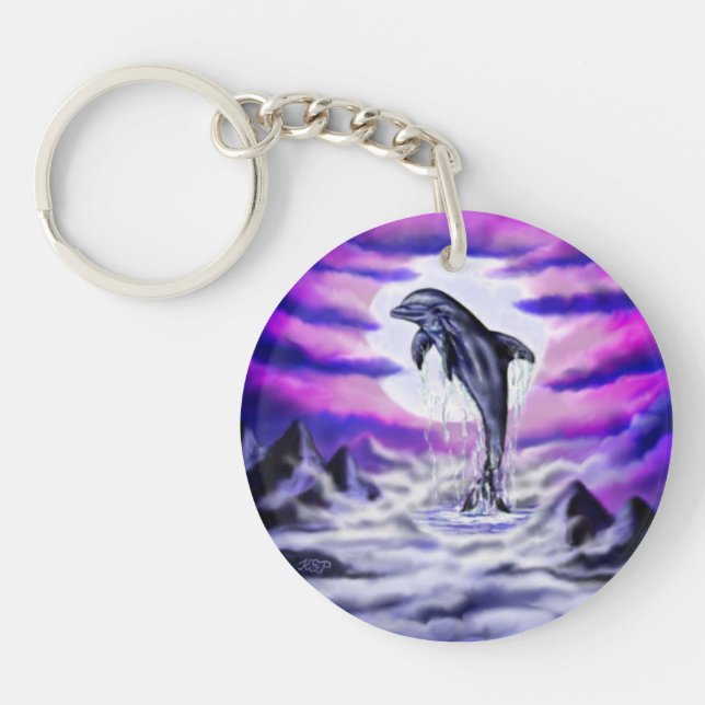 Moonlight Dolphin Key Ring (Front)