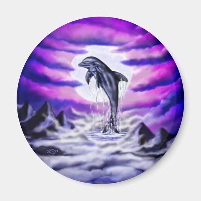 Moonlight Dolphin Magnet (Front)