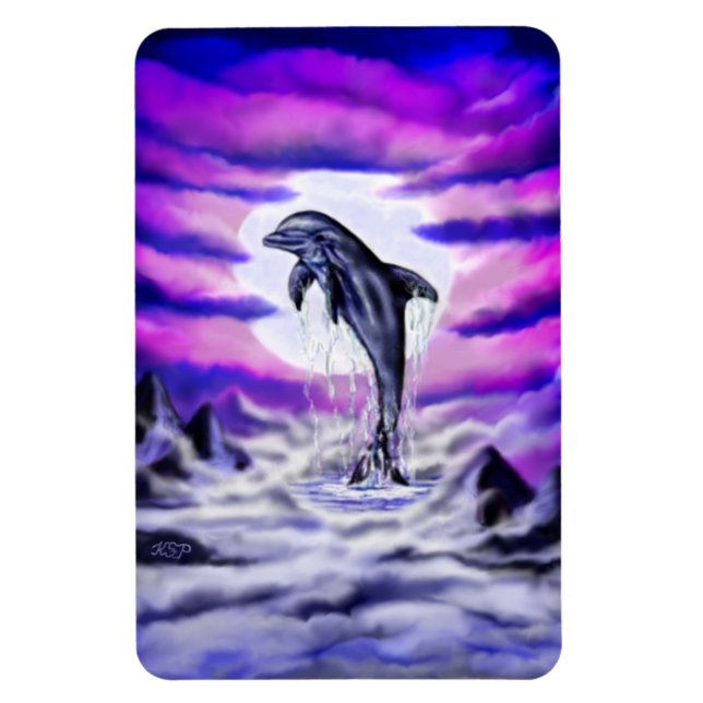 Moonlight Dolphin Magnet (Vertical)