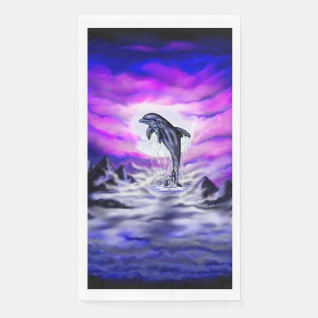 Moonlight Dolphin Napkin (Front)