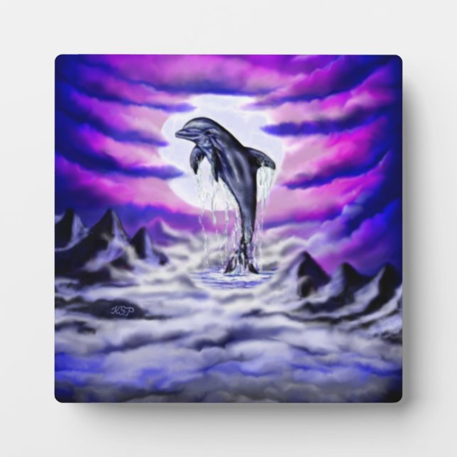 Moonlight Dolphin Plaque (Front)