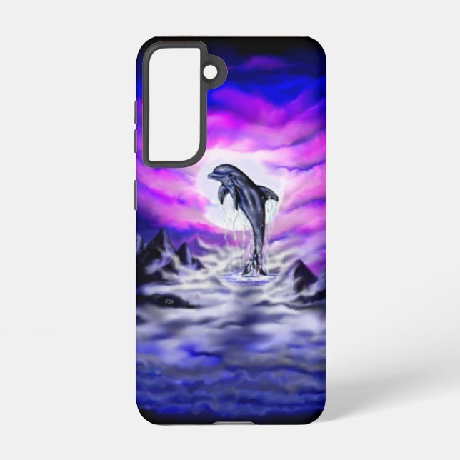 Moonlight Dolphin Samsung Galaxy S21 Case (Back)