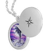 Moonlight dolphin silver plated necklace (Front Right)