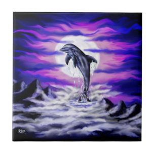 Moonlight Dolphin Tile
