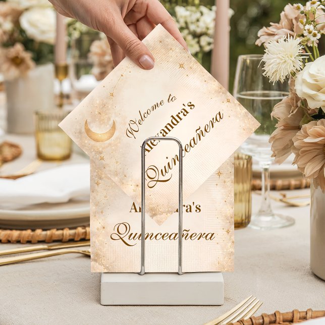 Moonlight Elegance Quinceañera Napkin (Creator Uploaded)