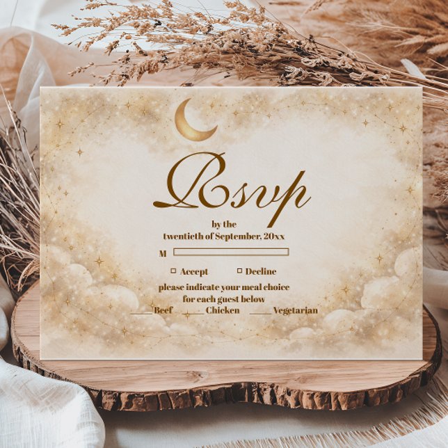 Moonlight Elegance Quinceañera RSVP Card (Creator Uploaded)