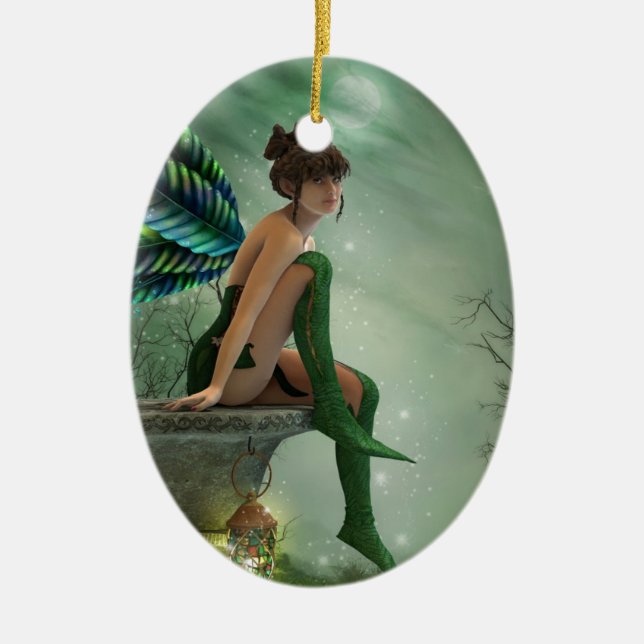 Moonlight Fairy Ceramic Tree Decoration (Front)