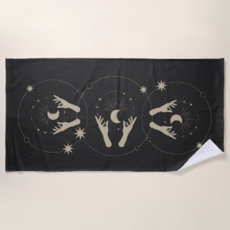 moonlight fantasy aesthetic design beach towel
