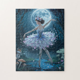 Moonlight Forest Floral Ballerina  Jigsaw Puzzle