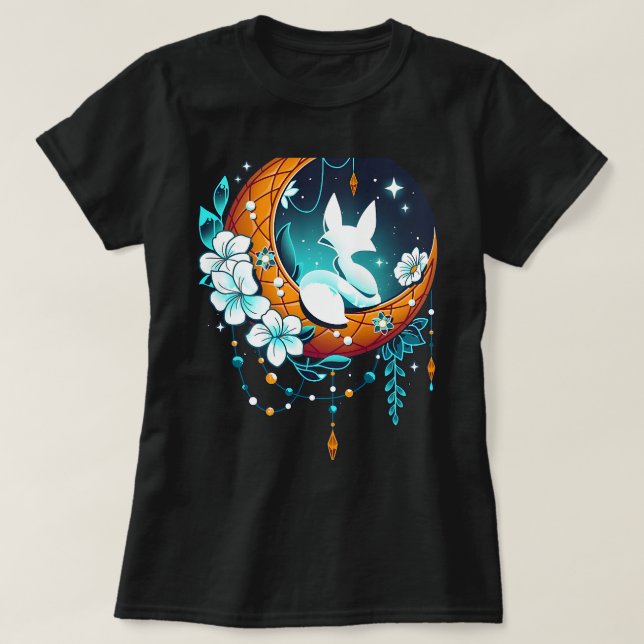 Moonlight Fox Lunar Polar Fox T-Shirt (Design Front)