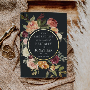 Moonlight Garden   Floral Wedding Save the Date