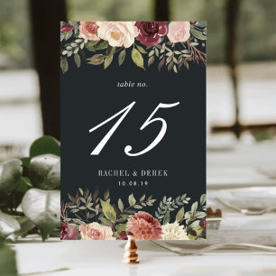 Moonlight Garden Table Number Card