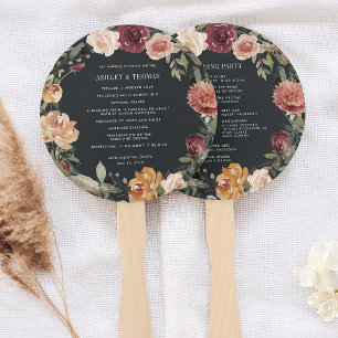 Moonlight Garden Wedding Program Hand Fan