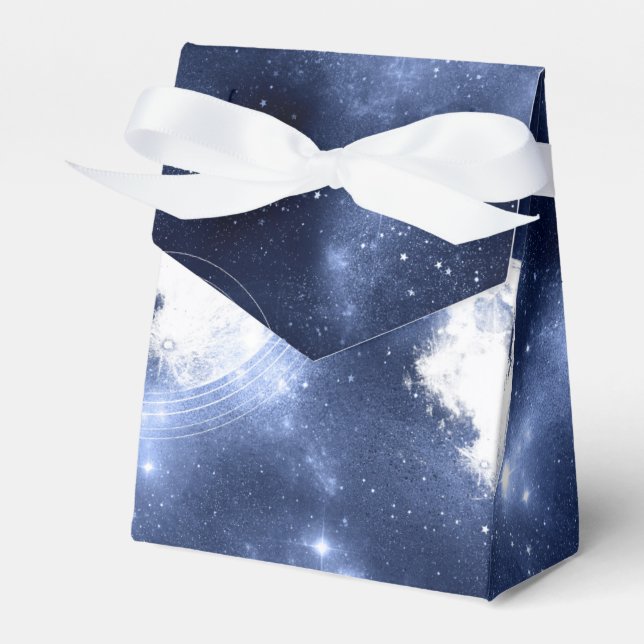 Moonlight Glow | Moon Phases in Sky Clouds Favour Box (Front Side)