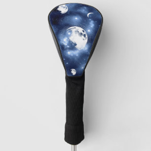 Moonlight Glow   Moon Phases in Sky Clouds Golf Head Cover