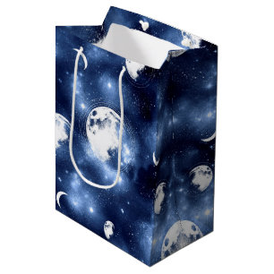 Moonlight Glow   Moon Phases in Sky Clouds Medium Gift Bag