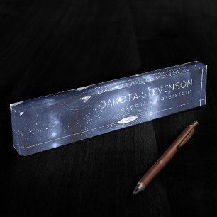 Moonlight Glow Moon Phases in Sky Clouds Nameplate