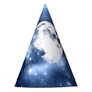 Moonlight Glow   Moon Phases in Sky Clouds Party Hat